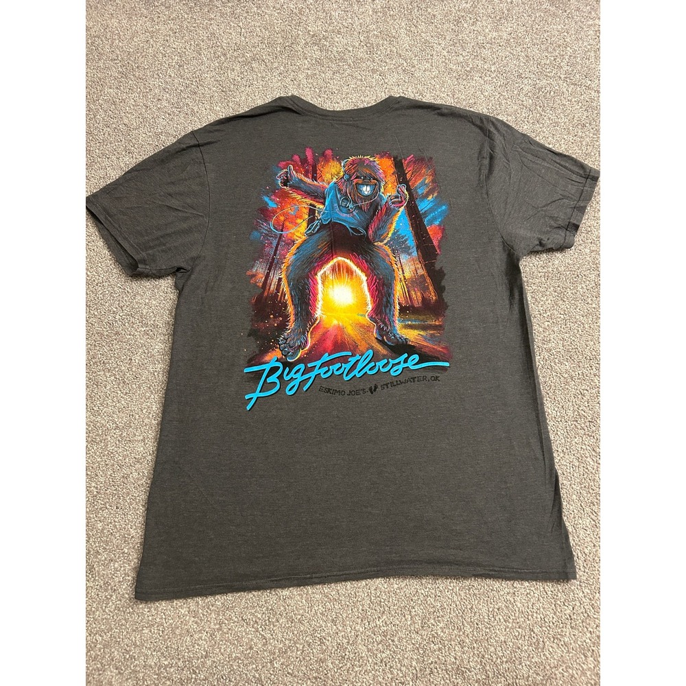 Eskimo Joes T-Shirt Mens XL Gray Excellent Big Footloose Stillwater OK Graphic